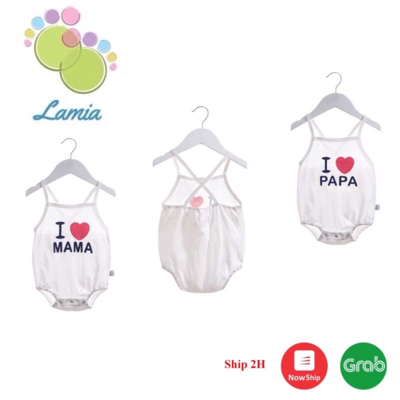 Bộ Áo Liền Quần Bodysuit 2 Dây Mùa Hè Cho Bé