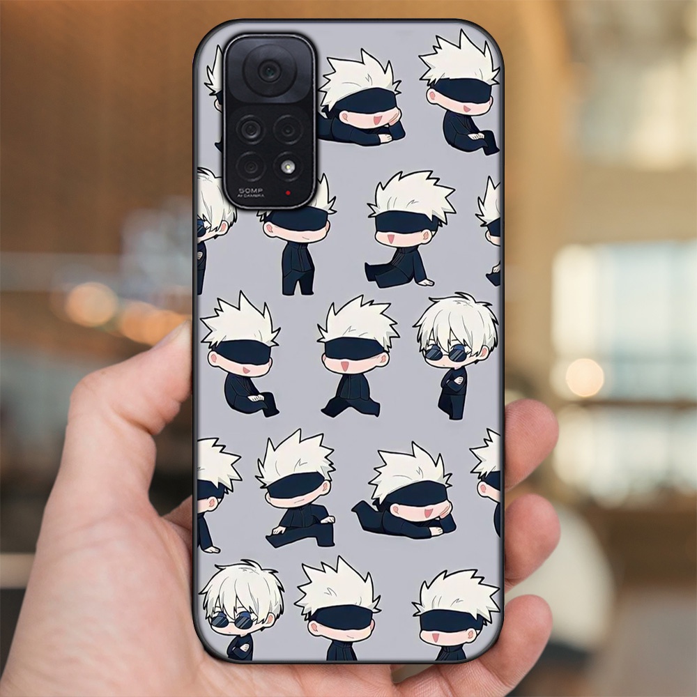 Ốp lưng Xiaomi Redmi Note 11, Note 11s viền đen in hình Satoru Jujutsu Kaisen
