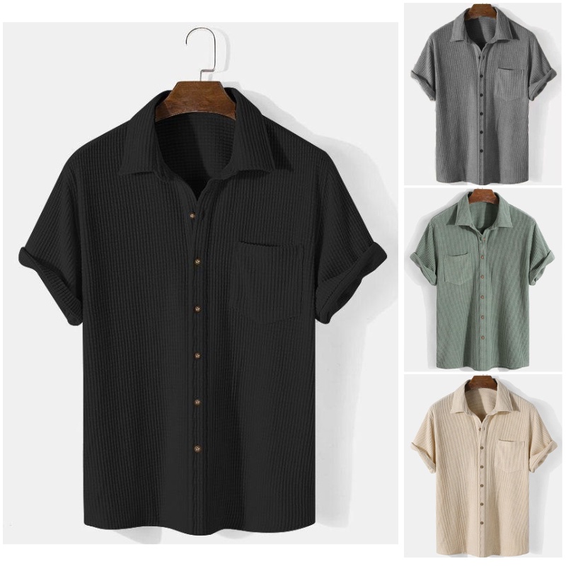 Áo sơ mi nam BASIC chất vải cotton tổ ong mát mịn chống nhăn thoáng khí nhanh khô