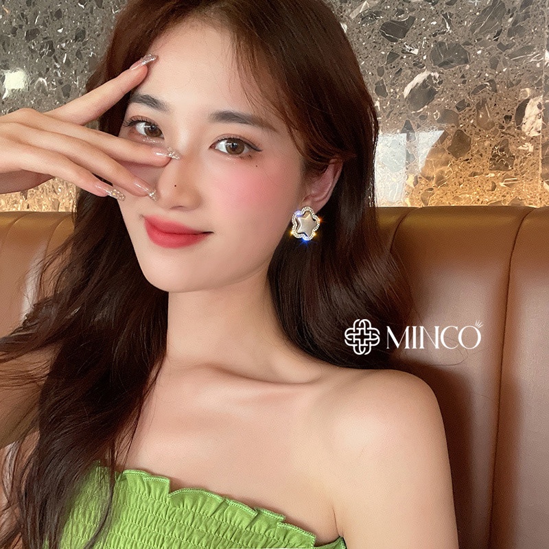 Bông tai đẹp Minco Accessories ngôi sao đá lấp lánh phụ kiện thời trang đẹp phong cách Hàn Quốc BT142