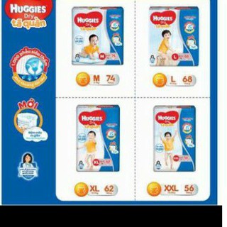 Tã quần Huggies dry size xl 62 miếng và xxl56