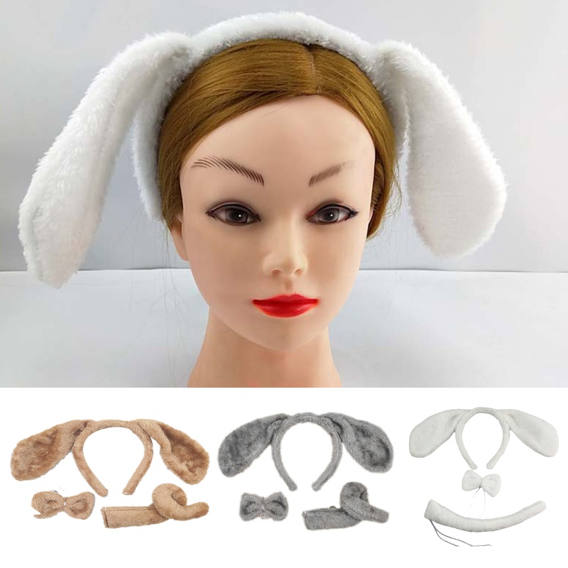 Băng Đô Tai Chó + Đuôi Thú + Đuôi Thiết Kế Độc Đáo Hóa Trang Tiệc Tùng