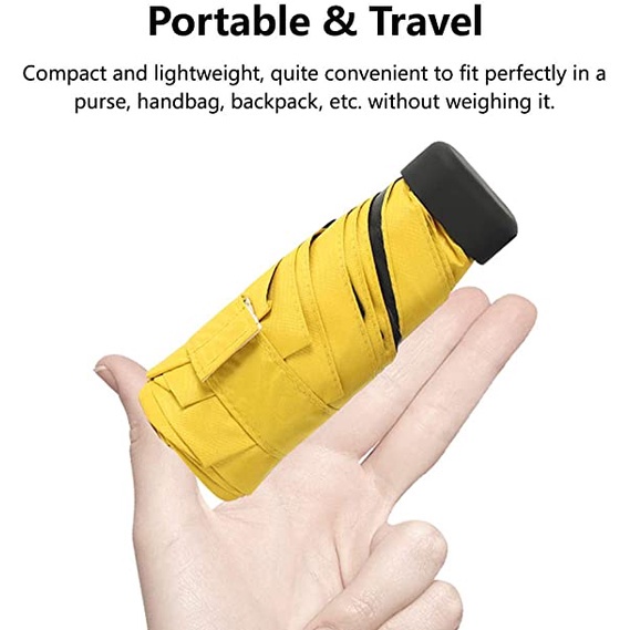 Dù Gấp Mini Siêu Nhẹ Chống Tia uv / Thấm Nước Tiện Dụng Mang Theo Du Lịch