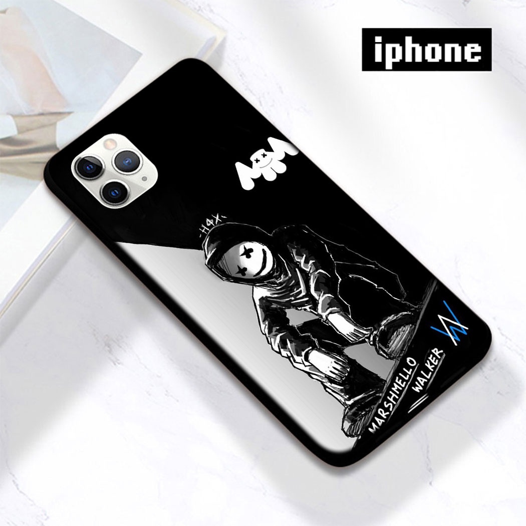 Ốp Điện Thoại Silicon Mềm Đen Hình Dj Marshmello Cho Iphone 11 Pro Max 12 Mini Pro Xs Max Se 2020 Xc52