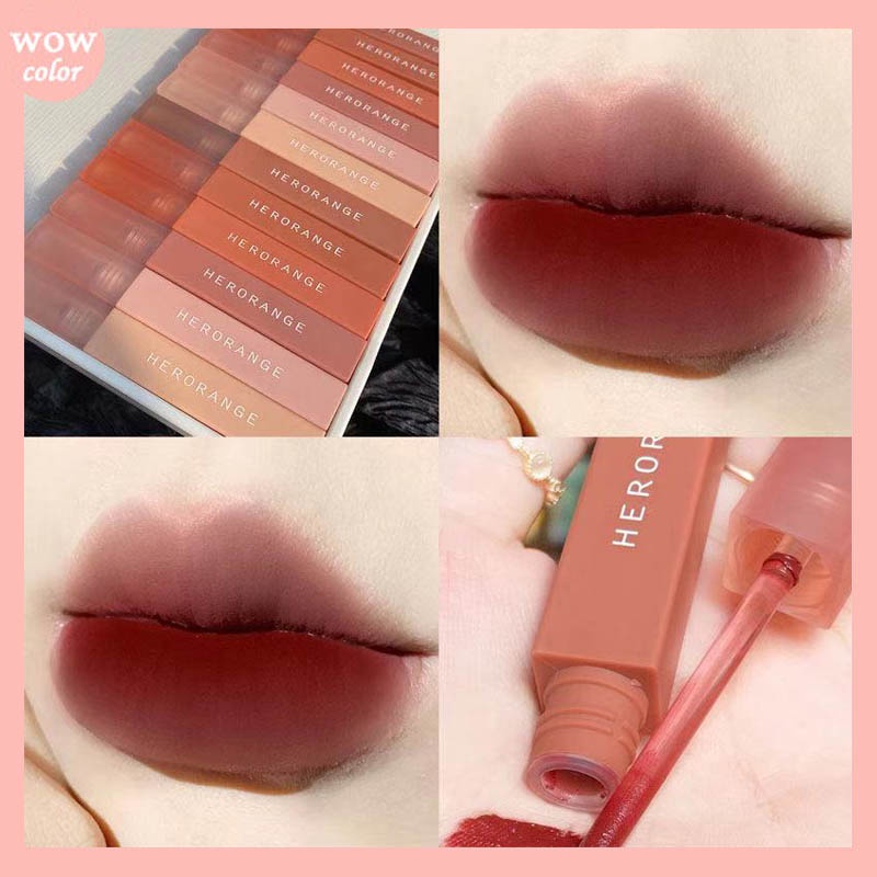 🍓Son Kem Lì HERORANGE Thân Vuông Nội Địa Trung Chính Hãng