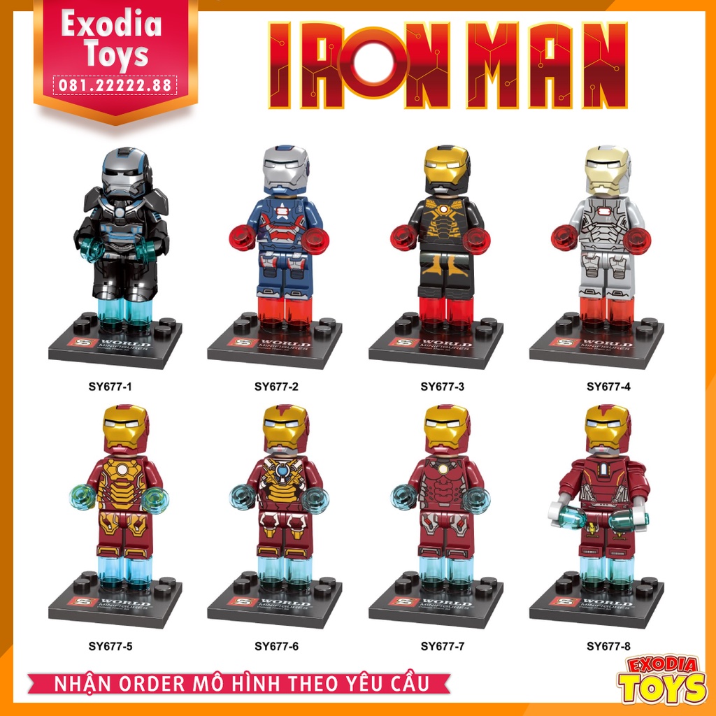 Xếp hình Marvel Avengers các bộ giáp của siêu anh hùng Người Sắt Iron Man - Đồ Chơi Lắp Ghép Sáng Tạo - SY677