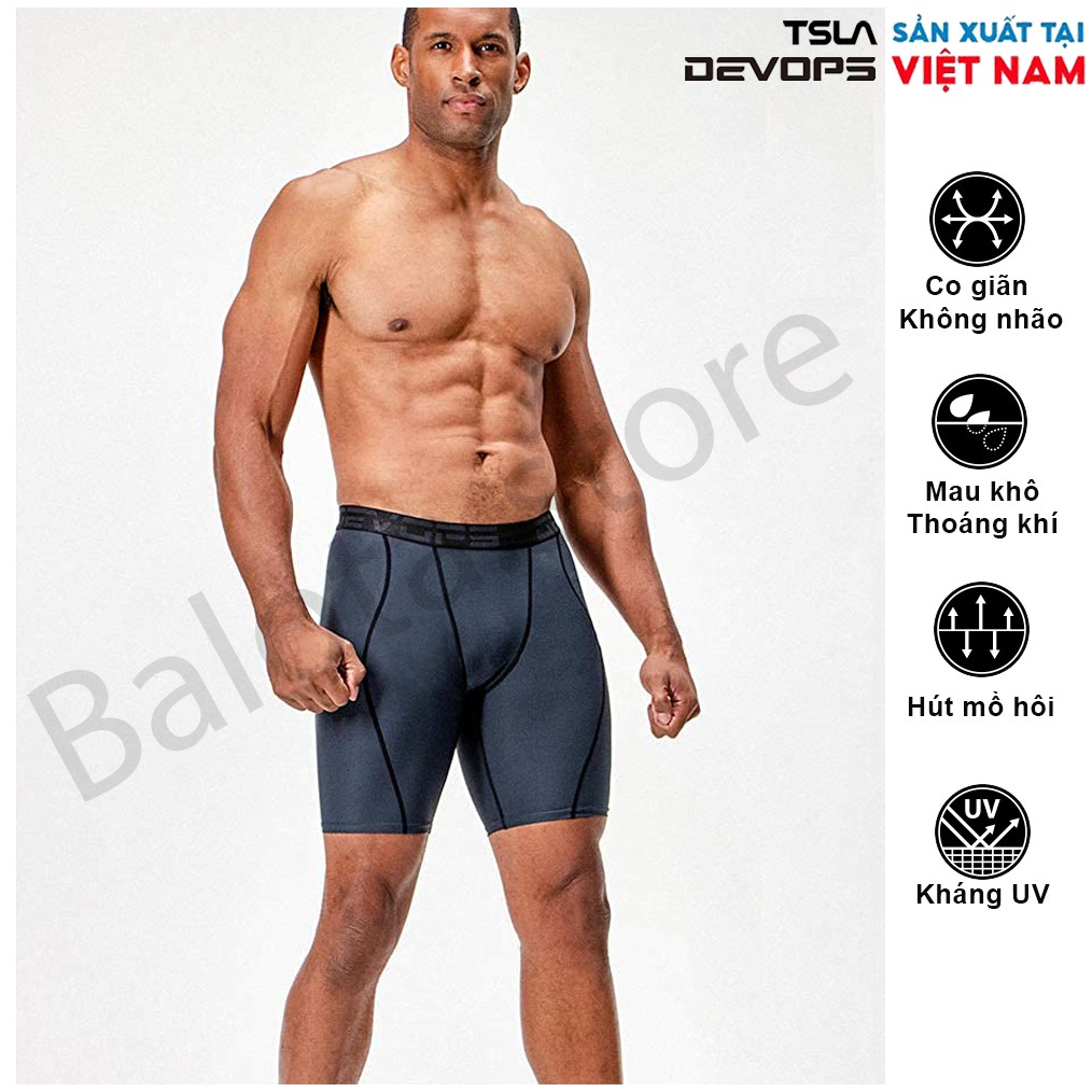 Quần legging nam Devops dạng ngắn phù hợp cho các môn chạy bộ, đạp xe, tập tạ, yoga, gym fitness và đá bóng… | BigBuy360 - bigbuy360.vn