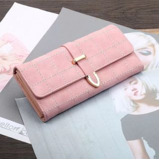 Bóp ví dài caro 1 quai thời trang Hàn Quốc Haras xinh xắn