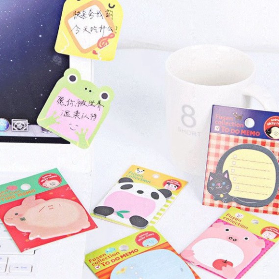 Giấy Note cute hình con vật (set 20 tờ) - Sticker Trang Trí Sổ/ Góc Học Tập