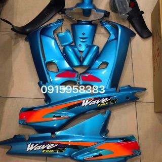 Bộ Vỏ nhựa Wave xanh ngọc- wave alpha kèm tem