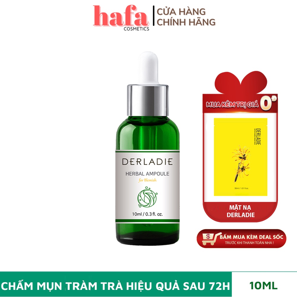 Tinh Chất Chấm Mụn Tràm Trà Derladie Herbal Ampoule For Blemish 10ml (+deal sốc 0đ)