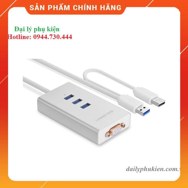 Cáp USB 3.0 to VGA và 3 cổng USB 3.0 Ugreen 40256 dailyphukien