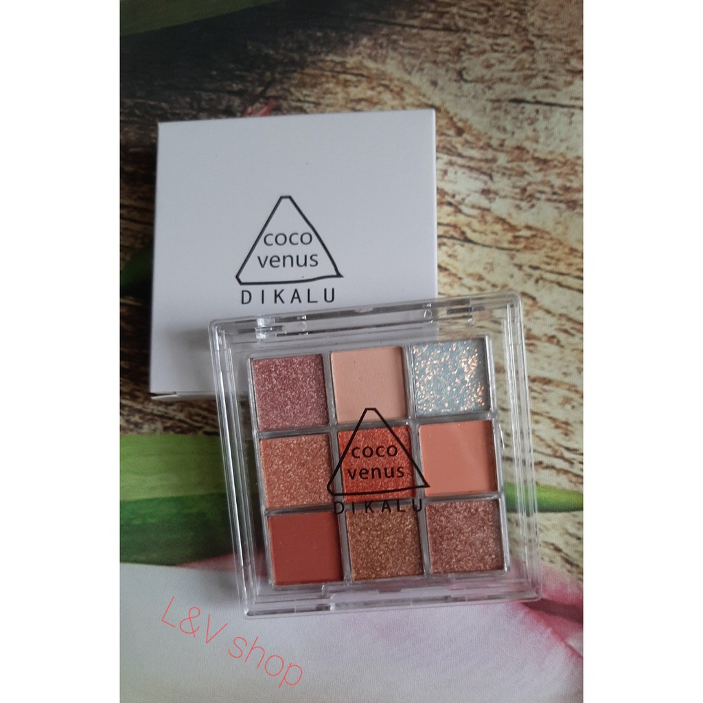 Phấn Mắt DIKALU VENUS 9 Ô Màu Nhũ - Nhẹ Nhàng Lấp Lánh