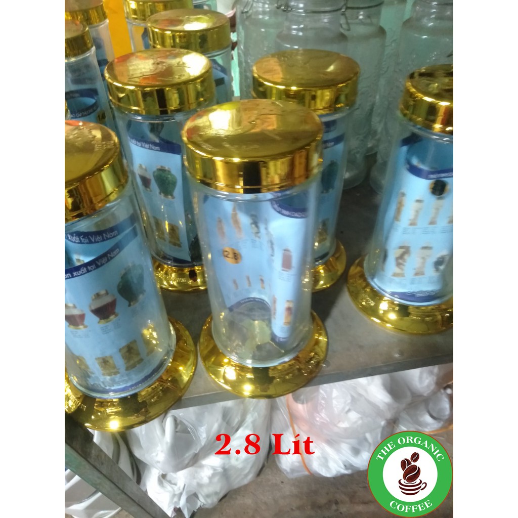 BÌNH THỦY TINH VÀ HŨ THỦY TINH NGÂM RƯỢU HS2.8L-THỦY TINH KHÔNG CHÌ