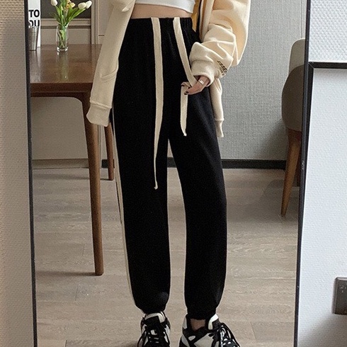 Quần Jogger nữ MIA 1992 cao cấp -  jogger nữ chất liệu nỉ dày viền sọc hàng Quảng Châu