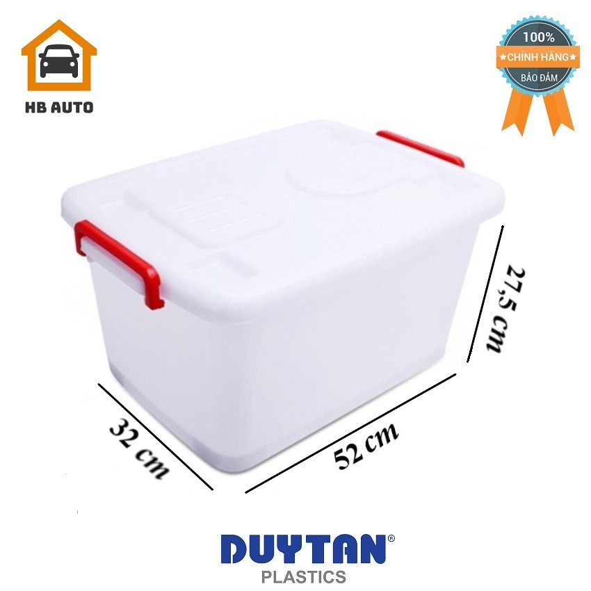 [ HỮU ÍCH] Lô 5 Thùng Nhựa Cao Cấp Duy Tân Có Bánh Xe 30L (52 x 32 x 27.5 cm) No.750