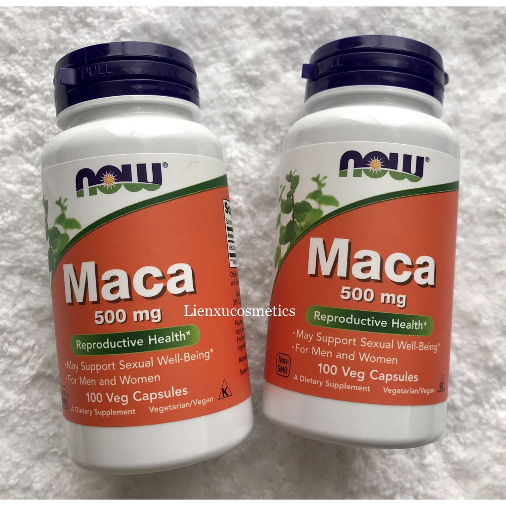 Viên uống Maca Now Foods 500mg của Mỹ, hộp 100 viên. HSD T6/2024