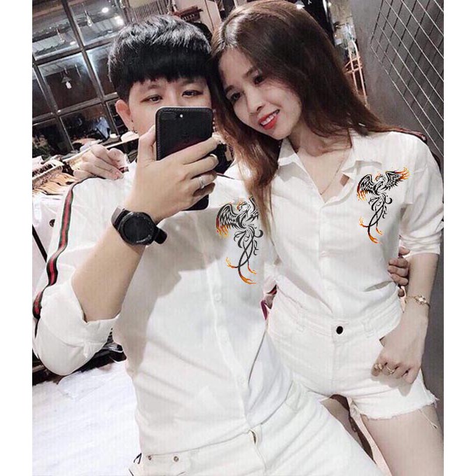Áo Sơ Mi Cặp Đôi Họa Tiết Cao Cấp | Áo Đôi Nam Nữ Đẹp cao cấp
