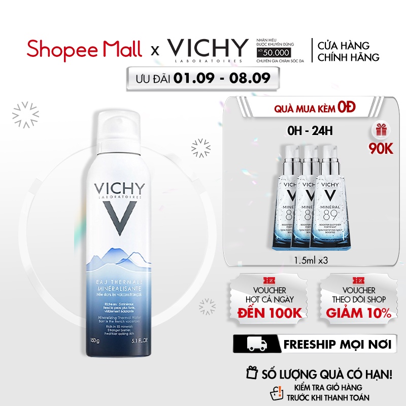 Nước khoáng dưỡng da Vichy Mineralizing Thermal Water 150ml