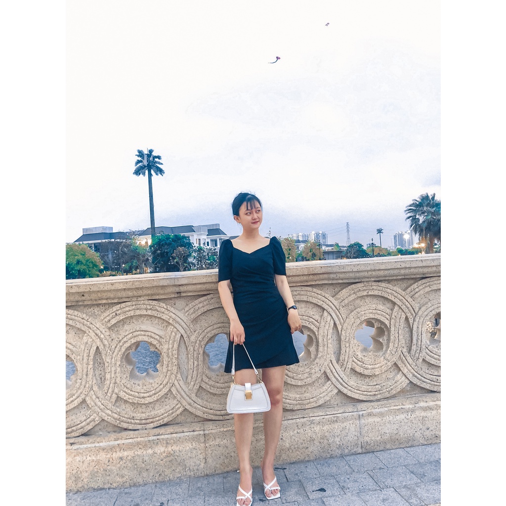 Đầm xoắn eo cổ V ôm body hàng Quảng Châu thời trang cao cấp | BigBuy360 - bigbuy360.vn