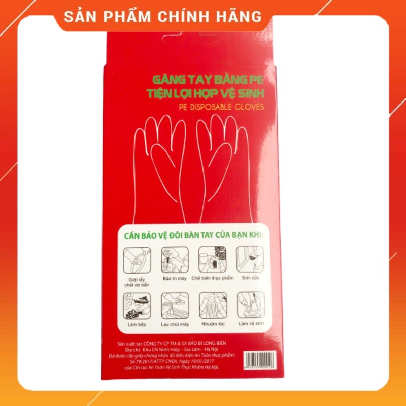 Găng tay nilon dùng 1 lần ( hộp 100 chiếc)