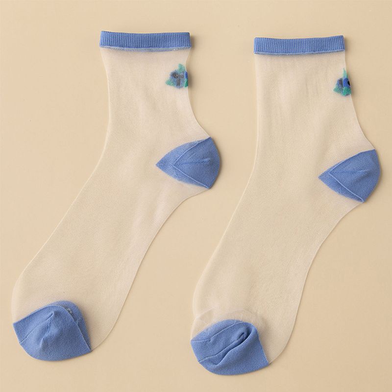 Youyo Đôi Vớ Sợi Thủy Tinh Trong Suốt Siêu Mỏng Họa Tiết Trái Bơ Dễ Thương Thời Trang Mùa Hè Hàn Quốc Cho Nữ