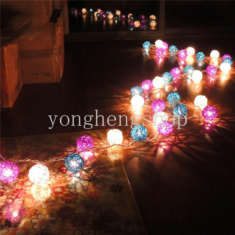 Bộ 20 Quả Bóng Rơm Đường Kính 3cm Dùng Để Trang Trí Tiệc Giáng Sinh
