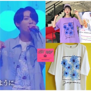 (Tặng ảnh BTS) Áo BTS JK hoa cúc xanh