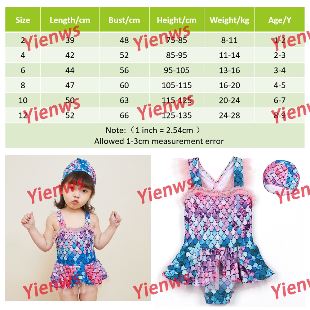 Bộ Đồ Bơi Một Mảnh Hình Nàng Tiên Cá Dễ Thương Cho Bé 1-9 Tuổi