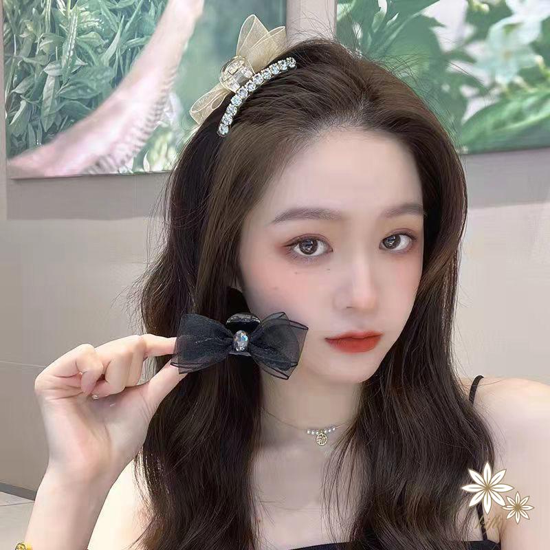 【Kifli】Kẹp Tóc Mái Hai Mặt Có Đính Nơ 9.9/2 Độ Sáng Lấp Lánh 4.1