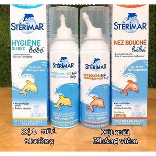 Nước xịt muối biển/kháng viêm STERIMAR nội địa Pháp 100ml