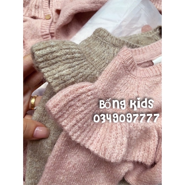 Áo Cardigan Len Bé Gái Nhún Bèo HaM(cắt tag)