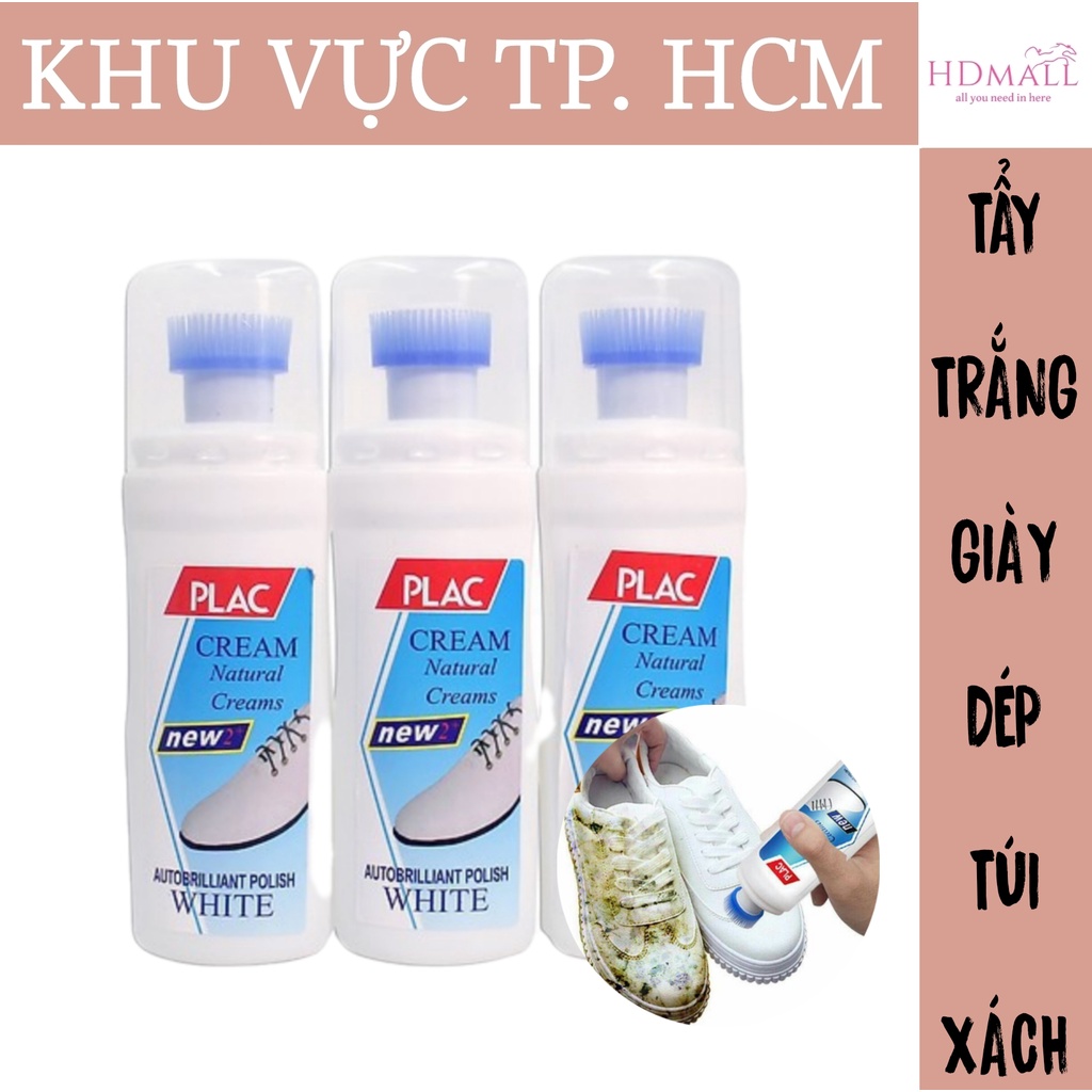 Chai Tẩy Trắng Giày Dép Túi Xách Plac Kèm Đầu Chùi Tiện Dụng 100ml