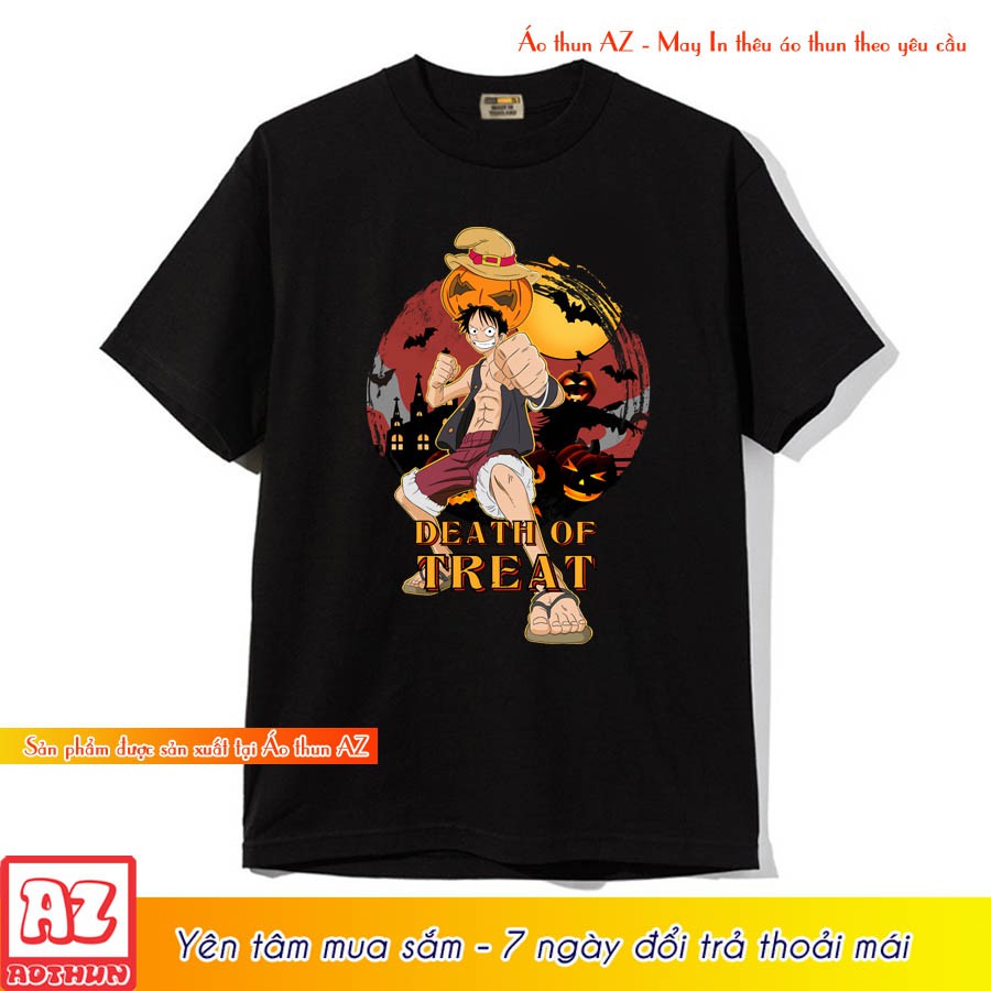 Áo thun One Piece Luffy Halloween màu đen độc đáo - Có size trẻ em M2774