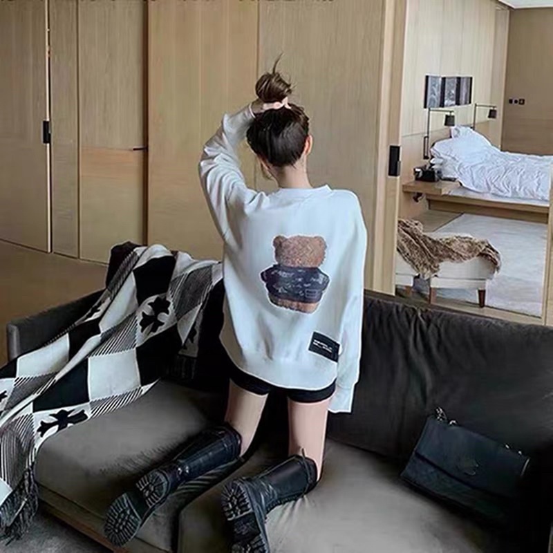 ÁO NỈ SWEATER IN HÌNH GẤU 2 MẶT DÀNH CHO NAM VÀ NỮ MÙA THU ĐÔNG