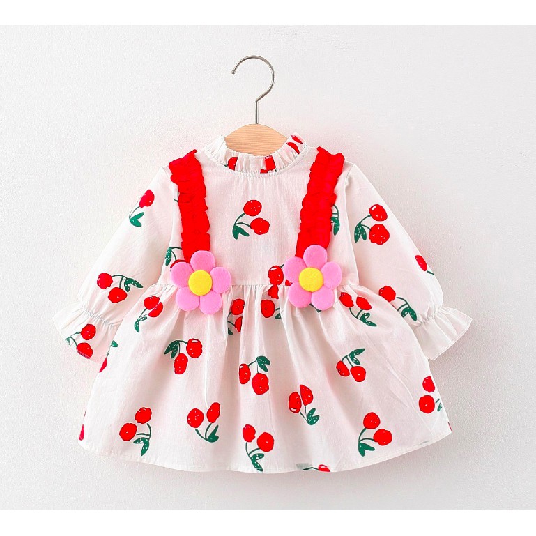 {MẪU MỚI NHẤT 2021}váy cherry bé gái , Váy hoa cho bé