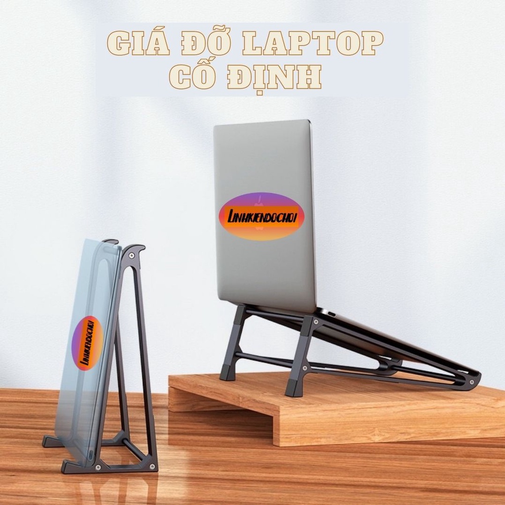 Giá đỡ laptop nhôm, giá đỡ macbook siêu cứng dùng cho laptop từ 13-15 inch
