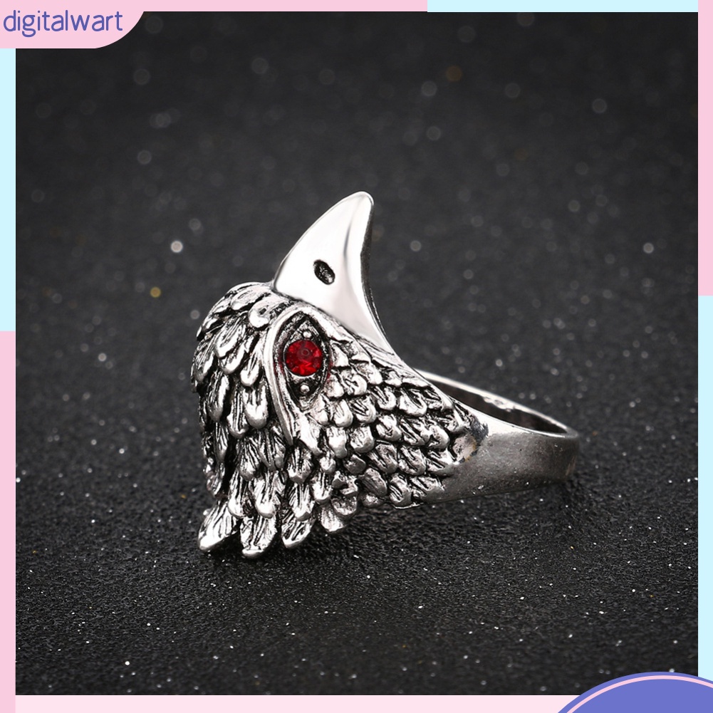 Nhẫn kim loại đeo tay trang trí hình chim đại bàng phong cách cổ điển cho nam