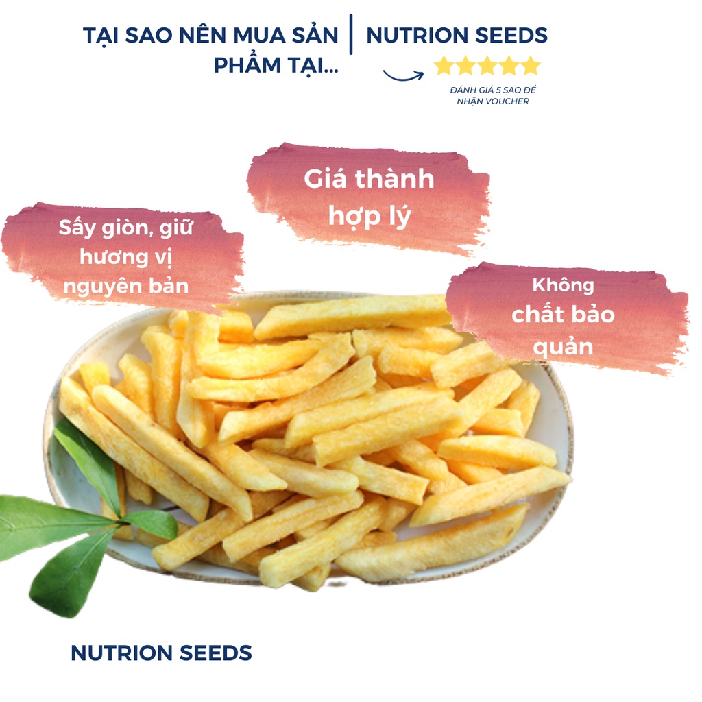 [Trái cây sấy khô] Khoai lang vàng sấy giòn cao cấp Nutrion ăn vặt giảm cân tốt cho sức khỏe