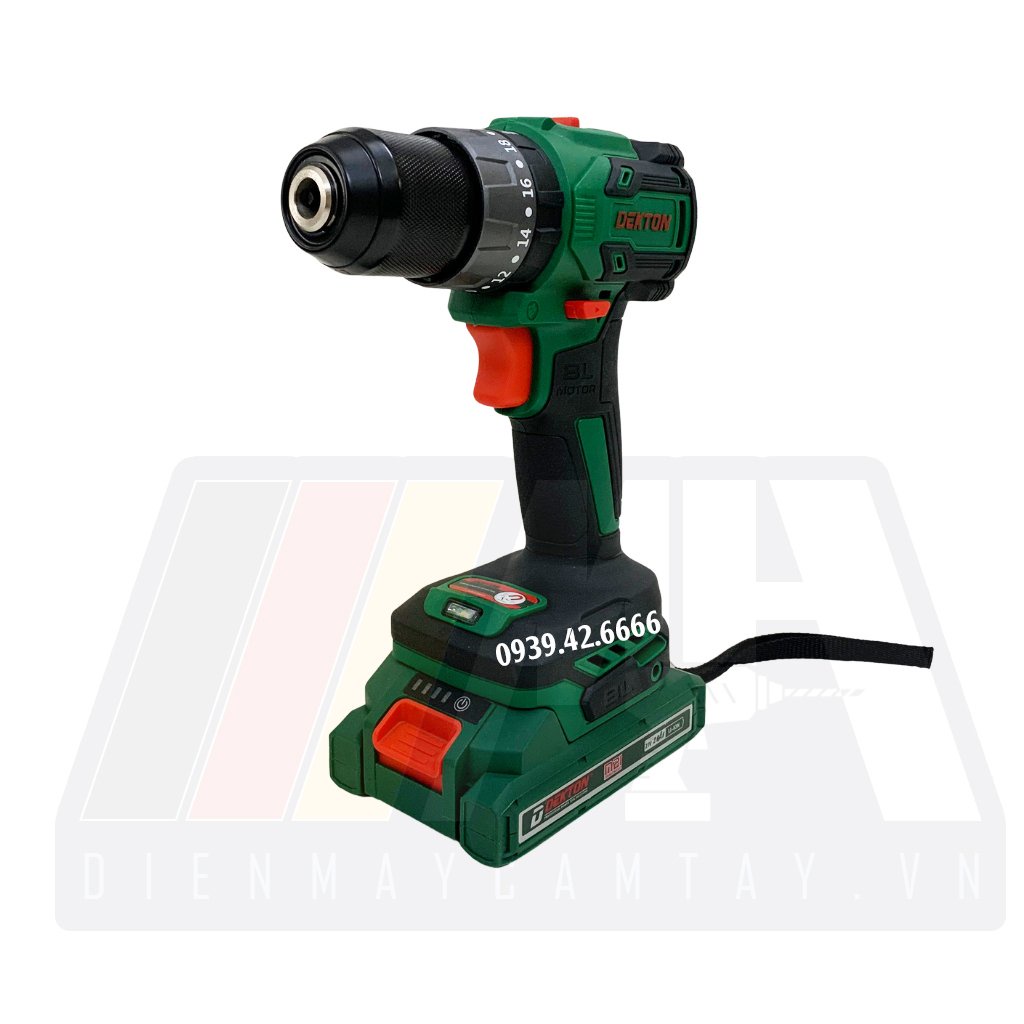 Máy Khoan Pin 3 Chức Năng Dekton M21-ID1055BL - Đầu Cặp 10mm - Motor Brushless - Chân Pin Phổ Thông