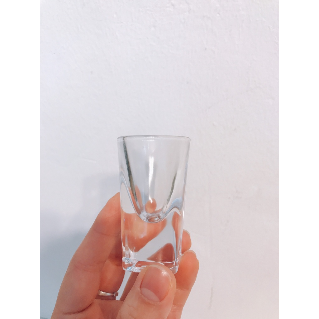 GIÁ RẺ Bộ ly uống rượu nhỏ 35ML cao cấp DELI GLASSWARE (bộ 6 cái) đế dày VUÔNG - Cốc uống rươu đẹp siêu trong