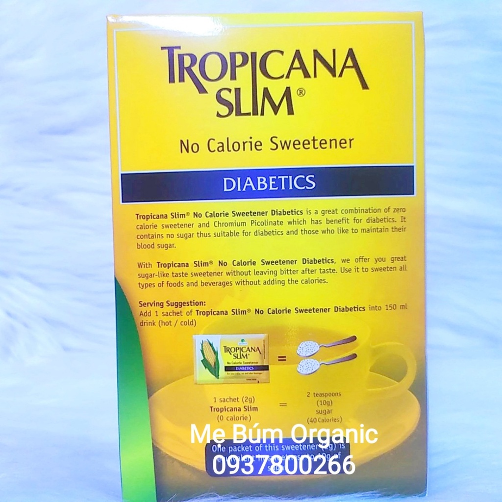 [ HCM Giao Hỏa Tốc] Đường Bắp Ăn Kiêng Không Calo Tropicana Slim Diabetics ( 50 gói *2g).