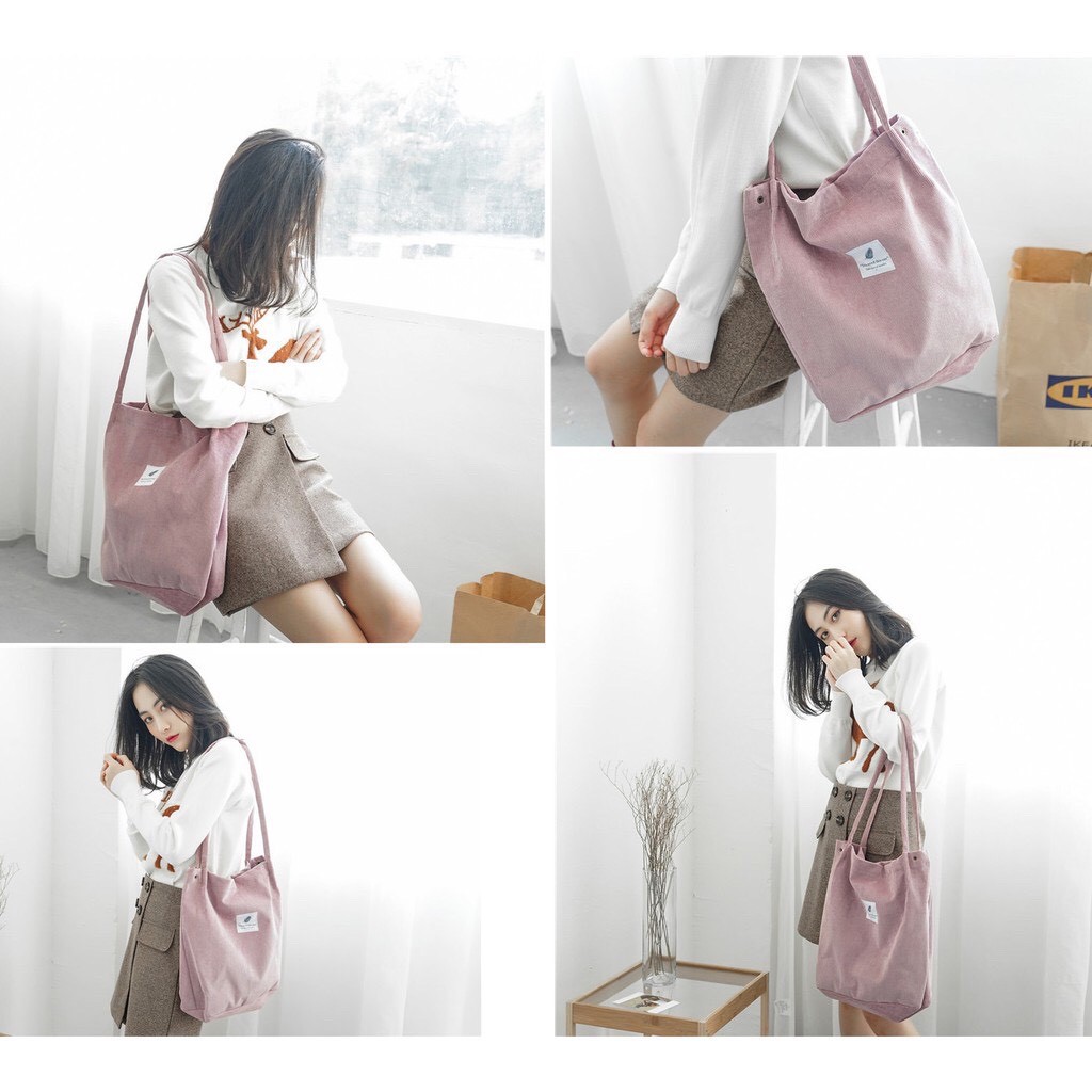 Túi vải tote canvas giá rẻ thời trang đeo vai đựng đồ giá rẻ đi học đi chơi siêu hot