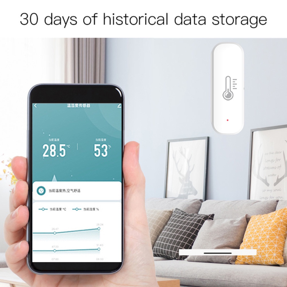 Sẵn Sàng✅Tuya Zigbee Nhiệt Độ Thông Minh Cảm Biến Độ Ẩm Trong Nhà Ẩm Kế Ứng Dụng Từ Xa Giám Sát Thời Gian Thực Có Tác Dụng Với Alexa Google TTS