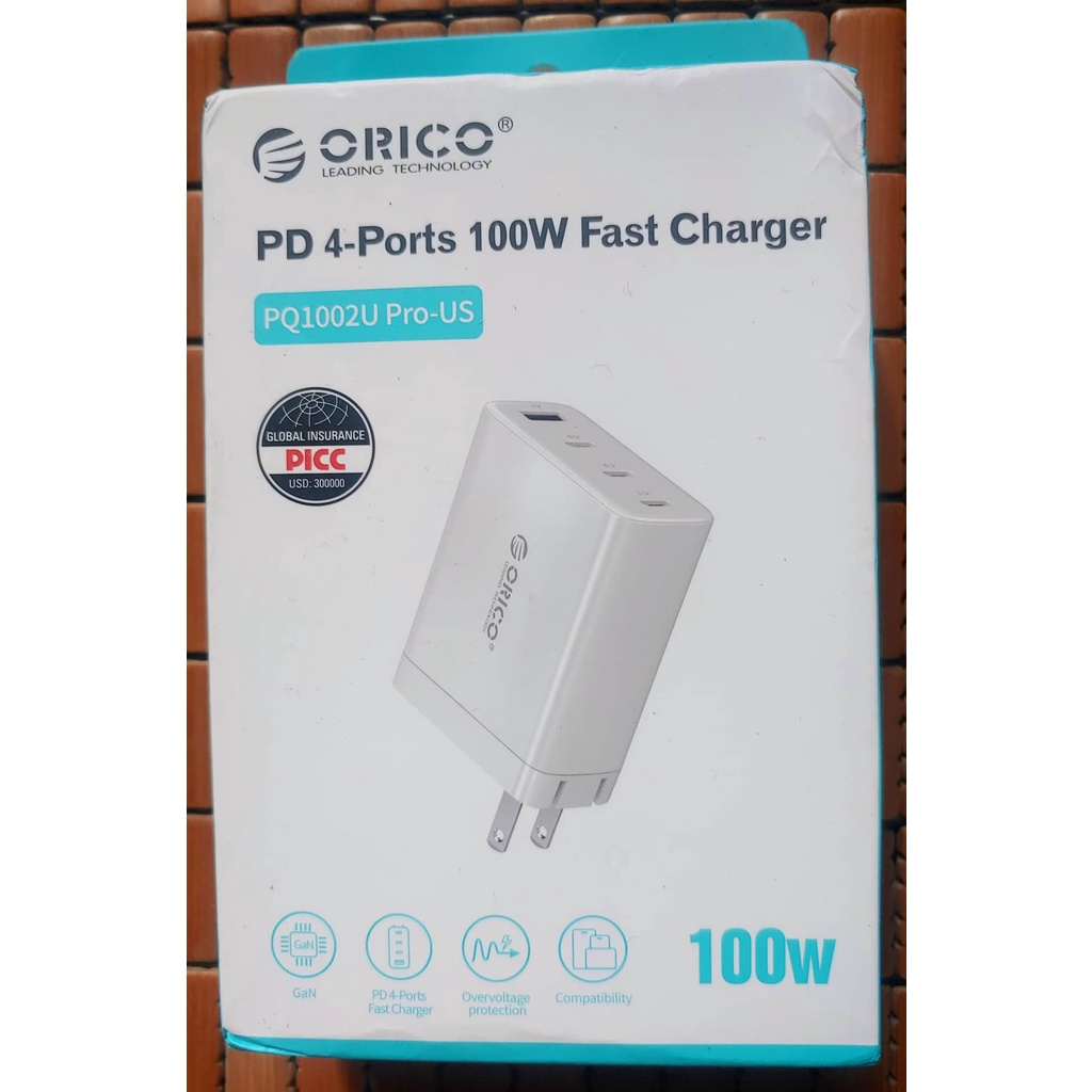 Củ sạc nhanh ORICO Pd 100w cổng cắm Type-C Usb C 3 cổng USB-C, 1 cổng USB-A nhỏ gọn