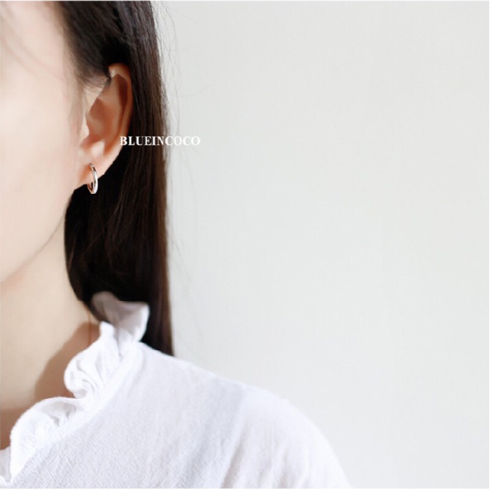 Bông Tai Thép Titan Hình Tròn Đơn Giản Phong Cách Âu Mỹ Cá Tính A41