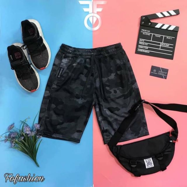 Quần Short rằn ri xanh , MADE BY F.O.F