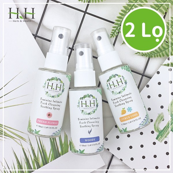 ( COMBO 2 LỌ ) Xịt phụ khoa thảo dược HH 50ml thơm vùng kín 50ml