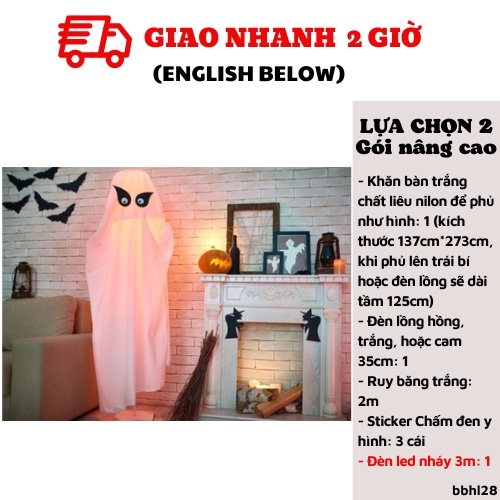 Ma trắng trang trí Halloween - White Ghost bbhl28