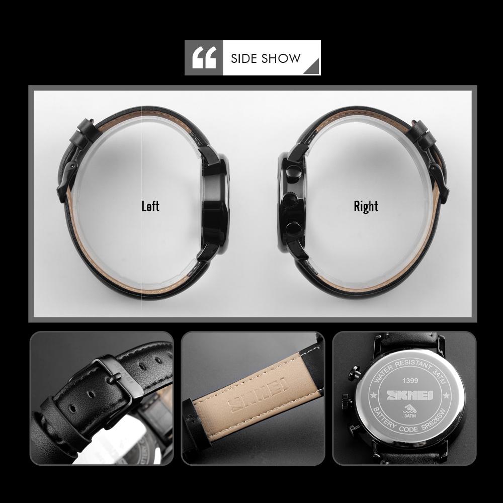 Đồng Hồ Quartz SKMEI 1399 Dây Da Chống Thấm Nước Cho Nam | BigBuy360 - bigbuy360.vn